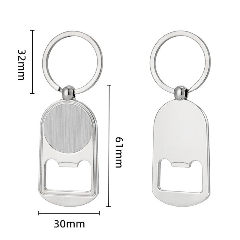 Creative Custom Laser Logo Name Keyring Practical Printing Activity Bar Ad Key Ring Chain Metal Beer Bottle Opener Keychain Gift