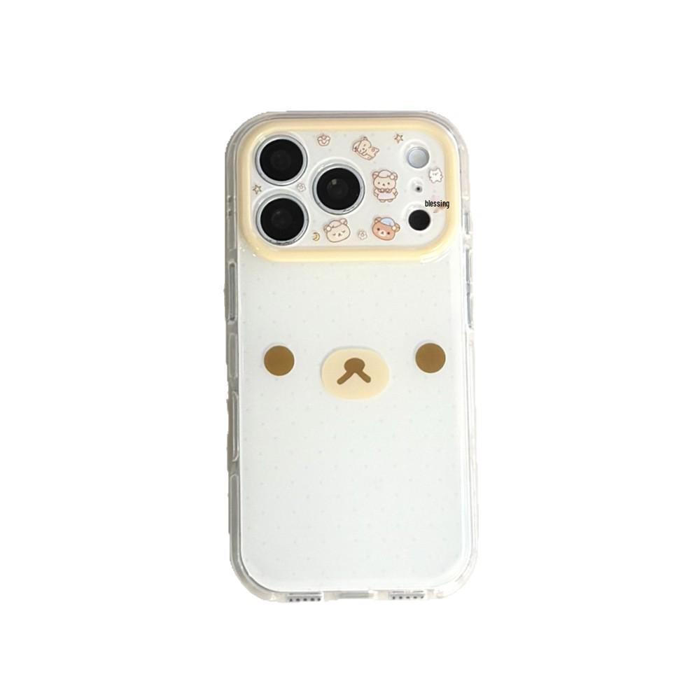 Rilakkuma Cartoon Double Layer Anti-fall Phone Case for iPhone 15/17/16 Pro Max