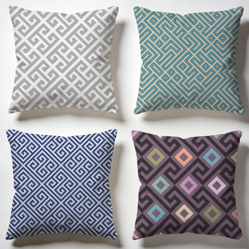 Flowing Meander Pattern Cushion Cover Soft Pillow Cases for Home Bedroom Living Room Sofa