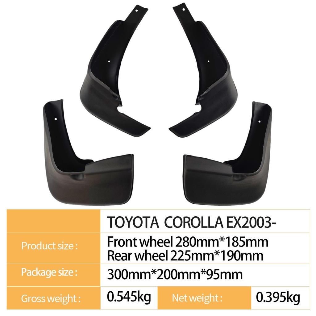 Toyota Corolla EX2003 Tire Mudguards for Export and Cross-Border Cars