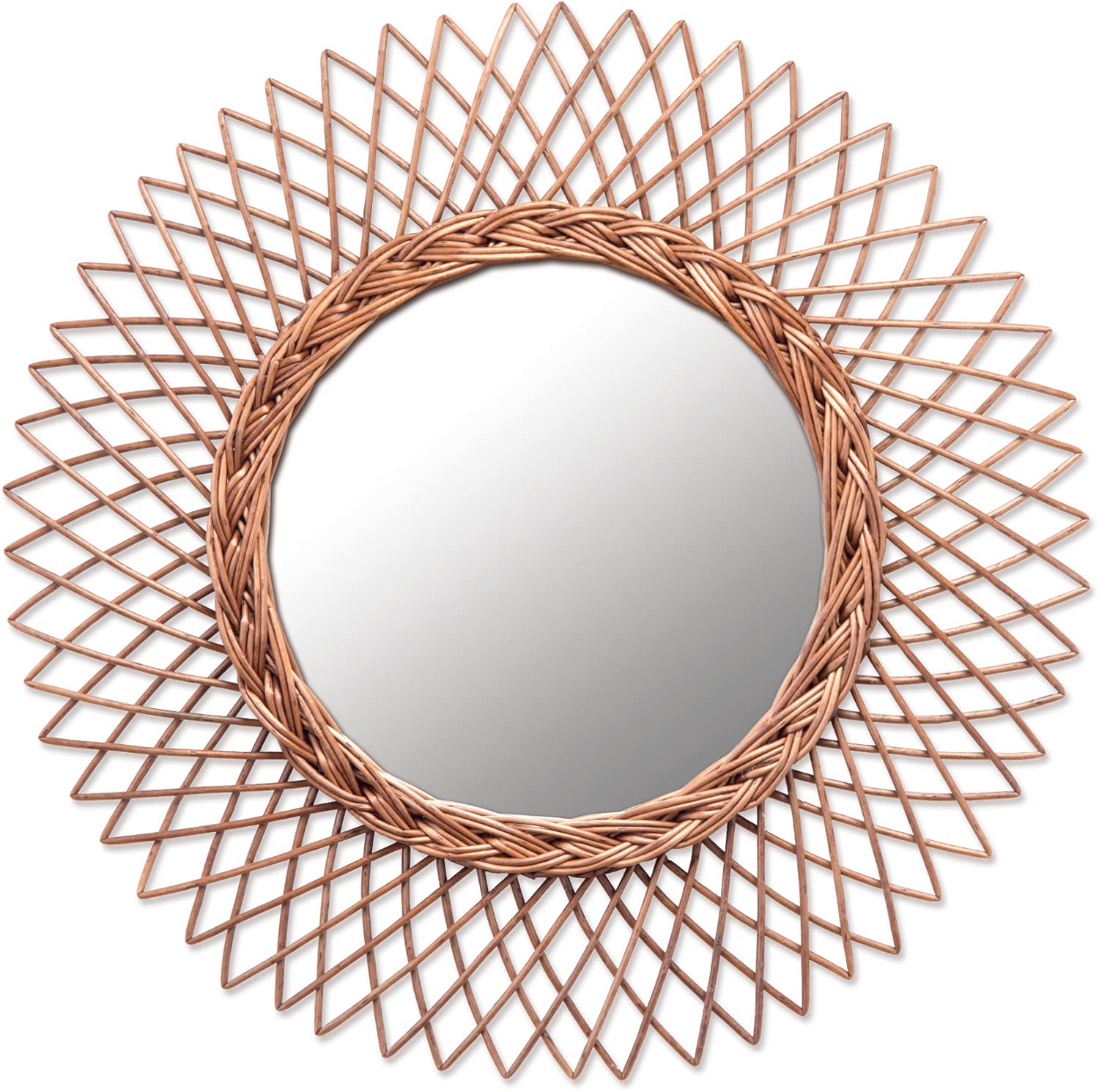 

Posh Living Keystone Mirror Brown L Wicker Mirror IN116436 (11643)