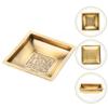 Copper Square Offering Plate Vintage Carved Temple Bowl For Incense Ash Storage Buddhist Worship Multi-Use Tribute Dish