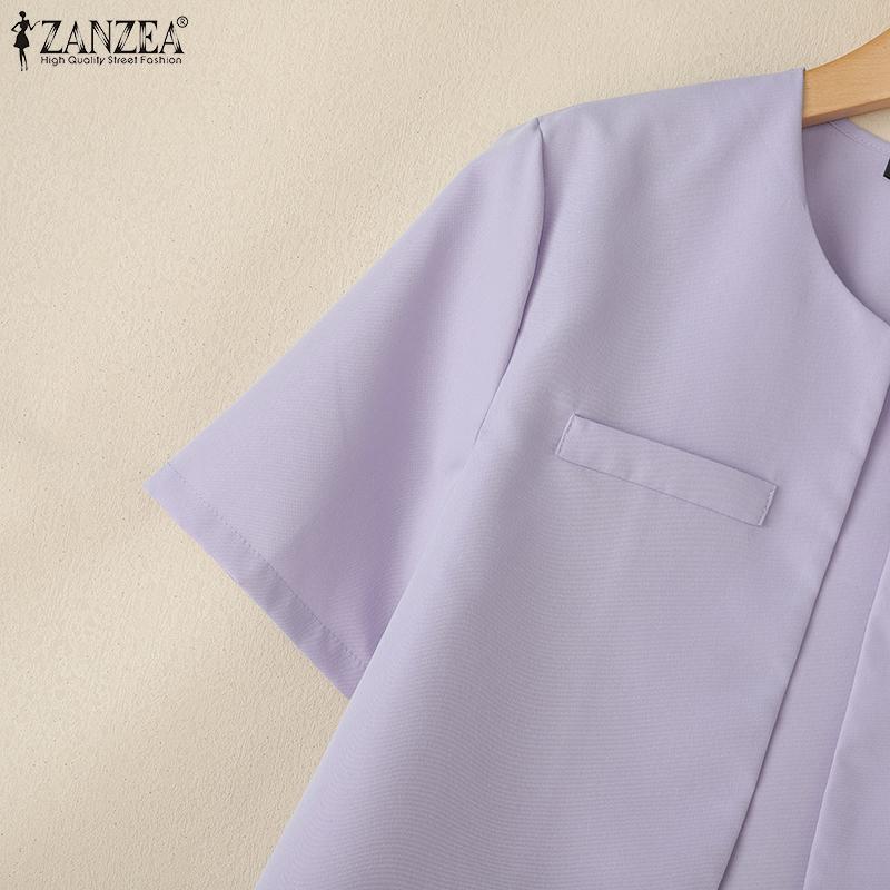 ZANZEA Womens Casual Short Sleeve Cropped Open Front Cardigan Tops