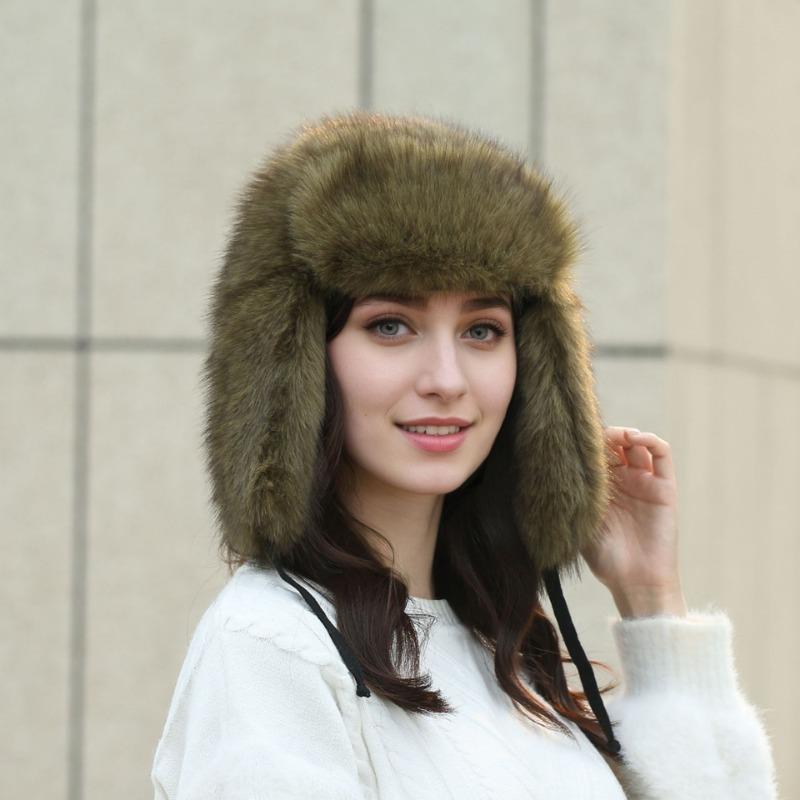 Full fluffy hat, winter cold-proof and warm hat, cotton thickened ear protection hat, outdoor leisure men and women