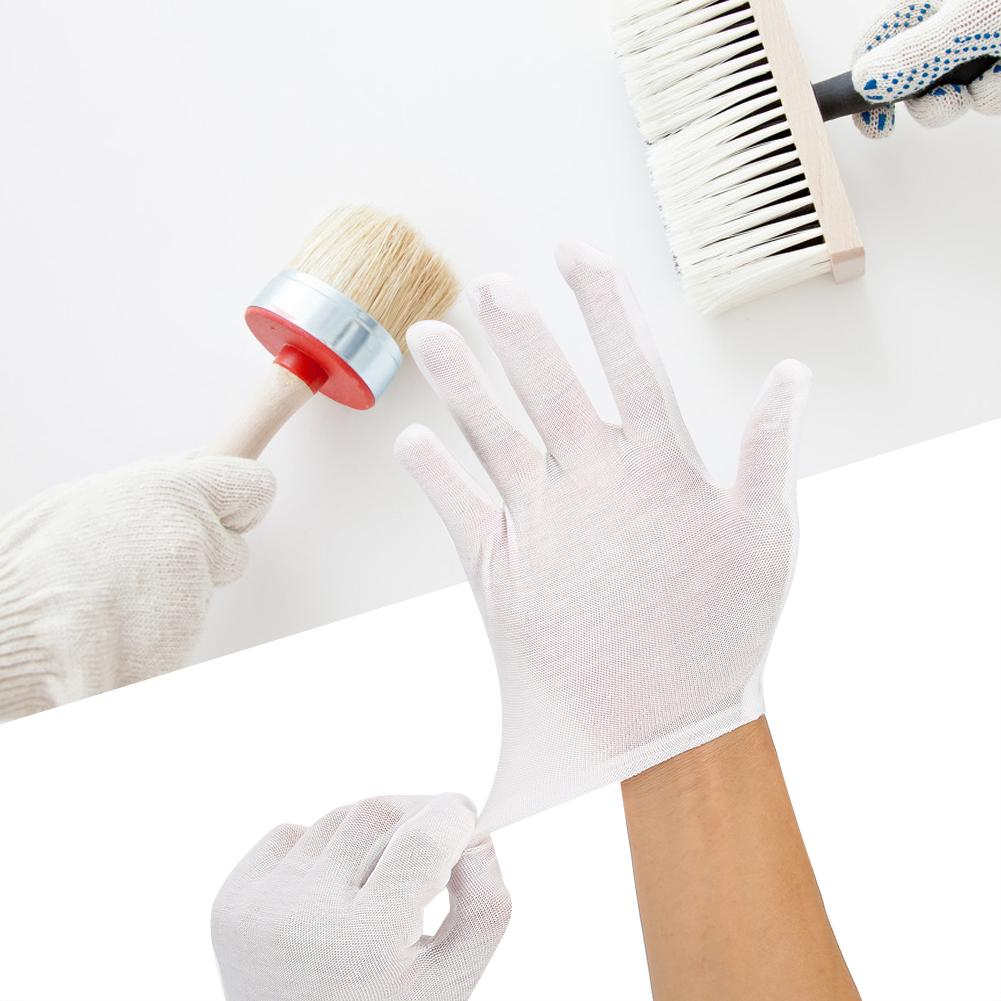 12 Paia Guanti Puro Cotone Traspiranti Morbidi Elastici Resistenti all'Usura Guanti da Ispezione