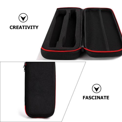 HEALLILY Wireless Microphone Case, Handheld Microphone Storage Box, Shockproof Karaoke Microphone Carrying Holder for Outdoor Travel, Black/Red