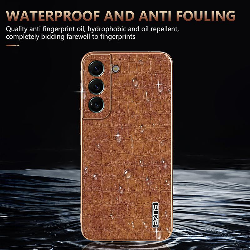 For Samsung Galaxy S22+ 5G Case Crocodile Texture PU+TPU Anti-Drop Phone Cover