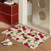 Tapis de sol cerise Tapis doux en flanelle Tapis absorbant antidérapant pour salle de bain chambre décoration de la maison