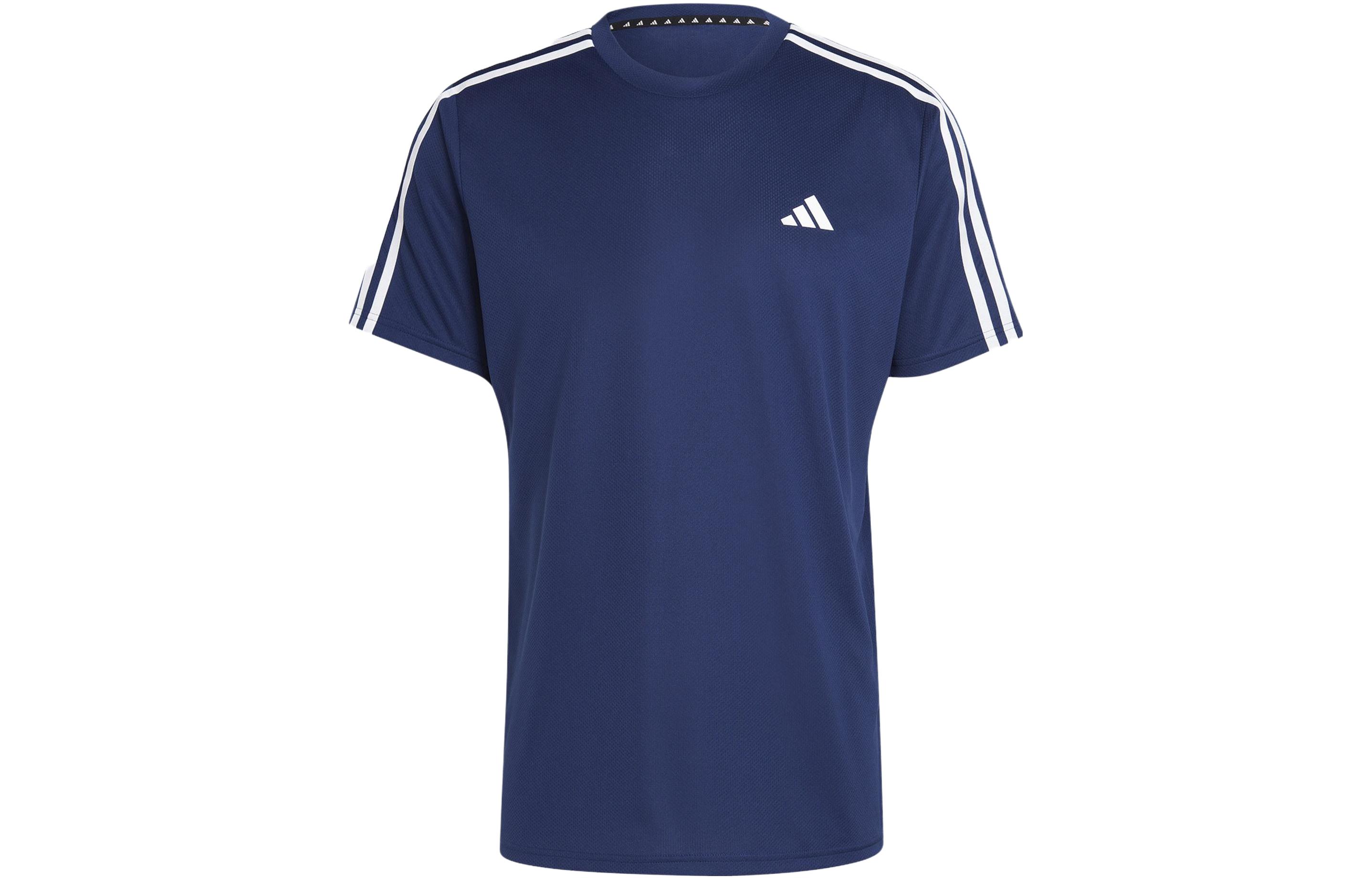 Adidas T Shirts Men s Dark Blue Crew Neck Moderate Straight Fit IB8152 M