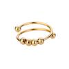 Spiral Bead Relieve Anxiety Open Ring, Minimally Designed for Men and Women with Rotating Bead Ring Jewelry