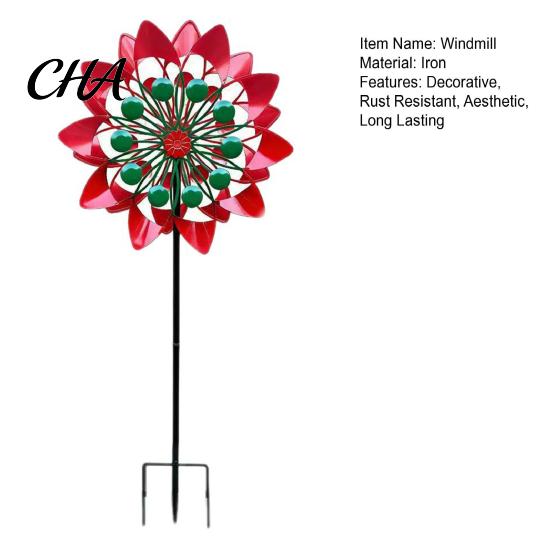 Artistic Yard Decorations for Home Flower Wind Spinner, 29.5" Metal Spinner with Stake, Outdoor Rust Decorative Stakes Patio Resistant Windmill,