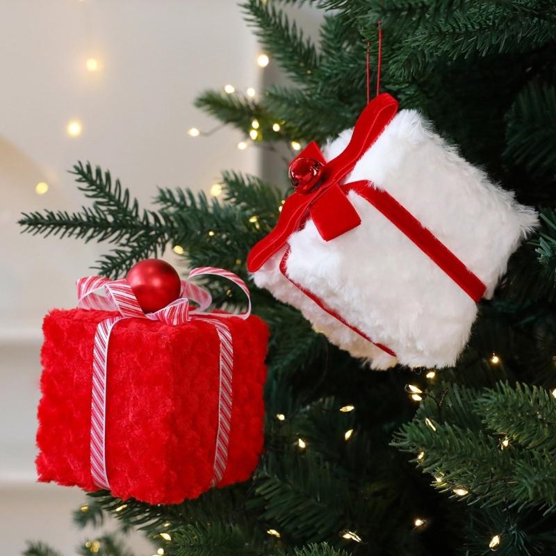 Decoraciones de Árbol de Navidad Terciopeladas Variadas Adornos Festivos Seguros Para Niños Mascotas Suministros de Manualidades Duraderos