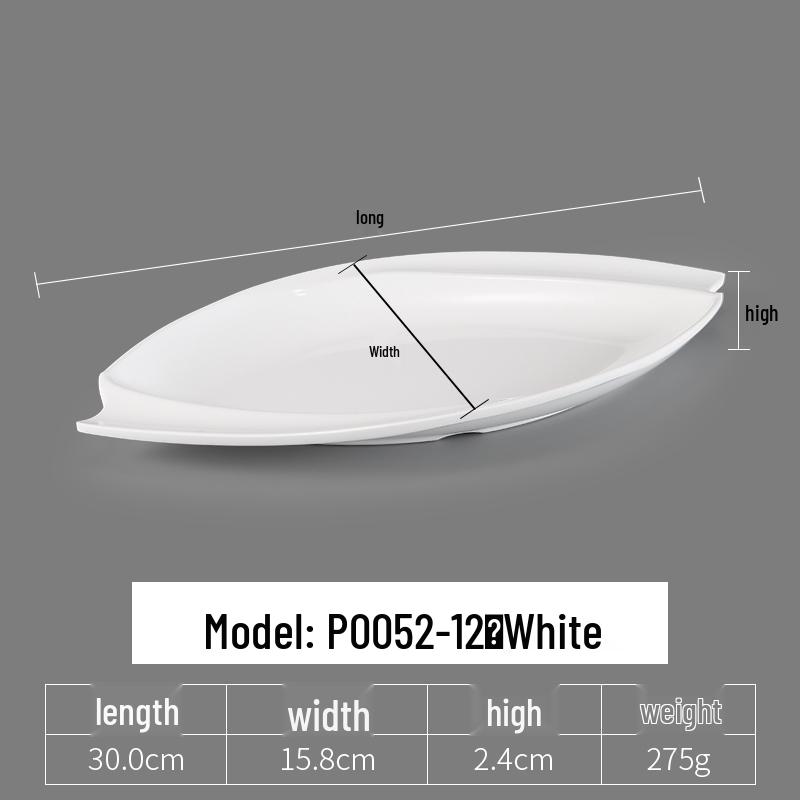 Irregular Shaped White Melamine Plates for Hotel & Restaurant - Porcelain Imitation Cold Dish Saucers