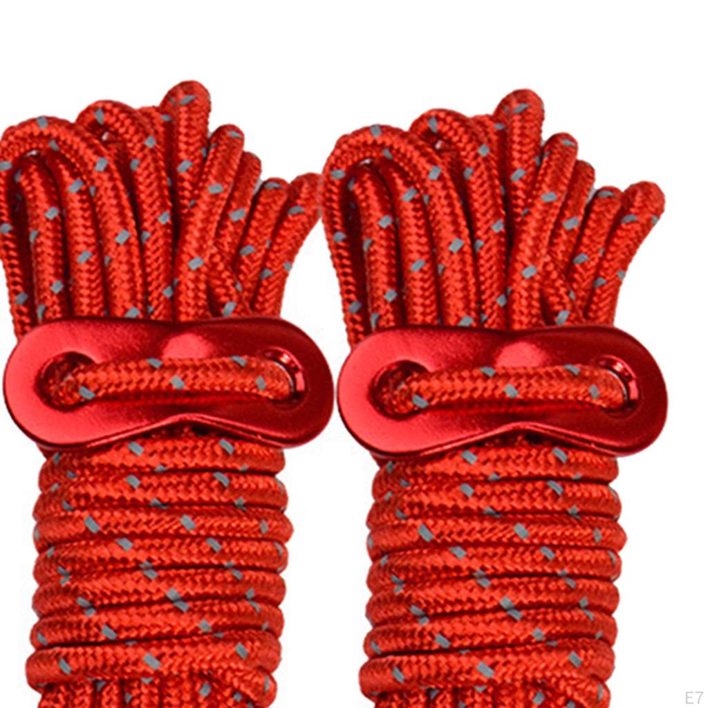 4 Pack Guy Ropes, Reflective for Awning Camping Hiking BBQ 4mx4mm