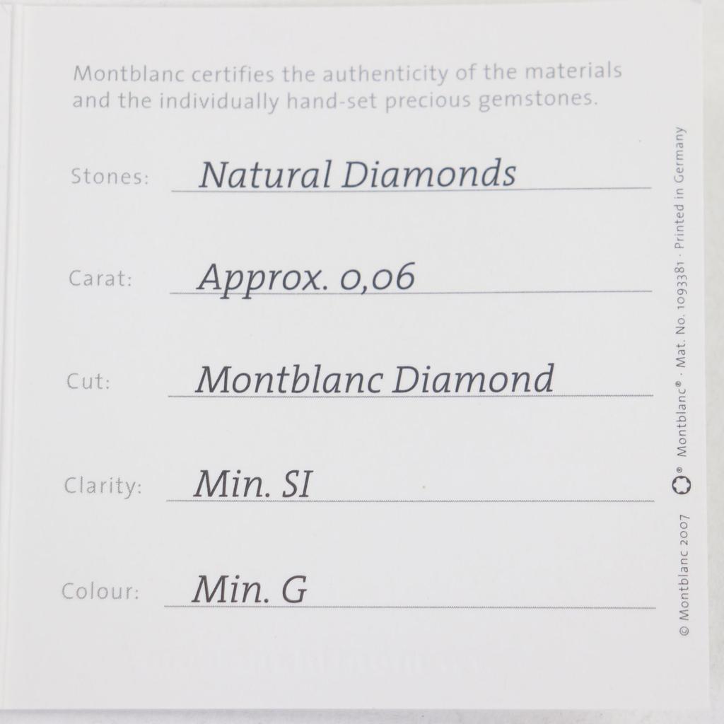 Tolle MONTBLANC Manschettenknöpfe Manschettenknöpfe Diamant 0,06ct S1G Silber schwarz Herren Gebraucht