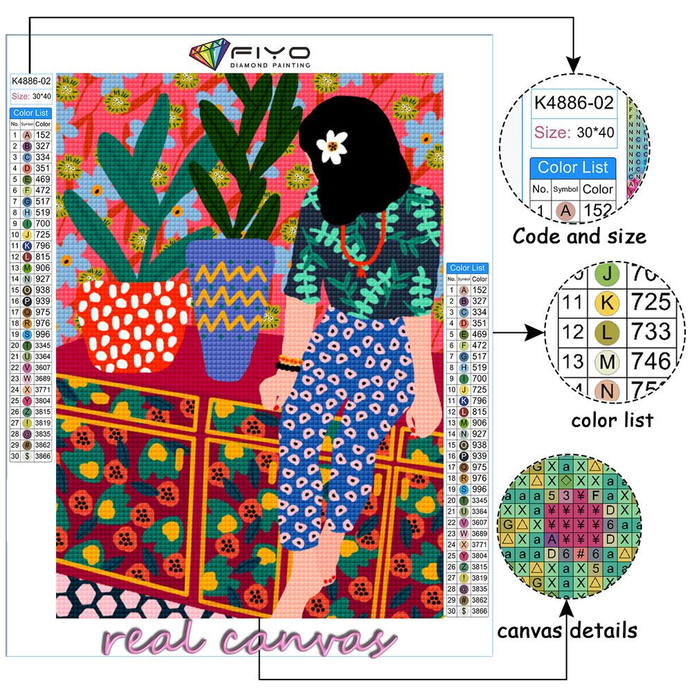 5D Diamant Malerei Tropical Bunte Mädchen Blume Diamant Stickerei Wand Kunst Kreuz Stich Bilder Für Wohnzimmer Wohnkultur quadro