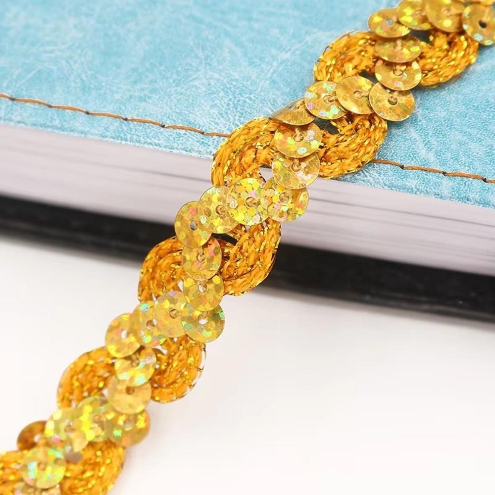 DIY Sewing Sequin Lace Braided Band 15MM Dress Wedding Tape Decor Ribbon Trim Sewing Clothes Stage