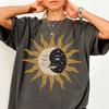 Sun And Moon Shirt Comfort Colors® Vintage Boho Celestial Tshirt Spiritual Tarot Card Astrology Lover Gift Top Mystical Witchy Dark Academia