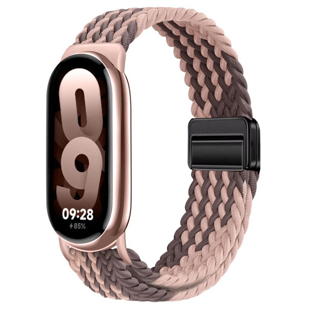 Nylon Braided Loop Strap for Xiaomi Band 10 9 Adjustable Magnetic Buckle Replaceable Bracelet for Mi Band 8 9 Correa Accessories