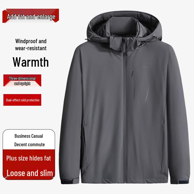

Dibinze Men s Plus Size Detachable Hood Padded Jacket 5XL