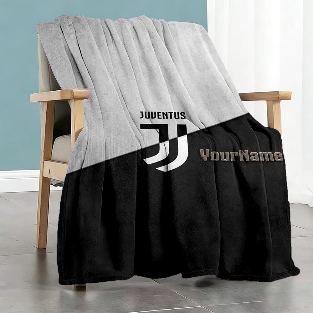 Juventus Personalized Name Blanket Multi-purpose Personalized Blanket Soft Warm Cozy Versatile for Office Chair Home Decor Bed Bedding