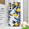 Blue Leaf Yellow Lemon Fresh Printed Clear Phone Case for Samsung Galaxy S26 S25 Ultra S24 S23 S22 Plus S21 FE S20 5G Soft Cover