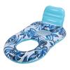 Inflatable Adult Pool Lounger Float with Drink Holder PVC Tanning Pool Float with Backrest Footrest Blow Up Summer Beach Float