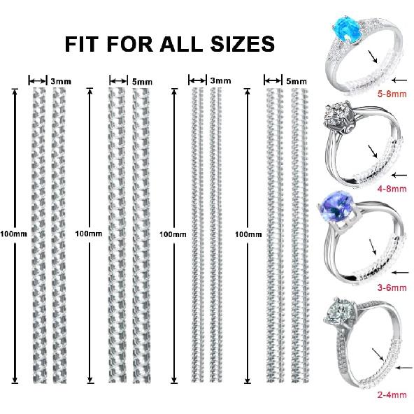 Coopache Invisible Ring Size Adjuster for Loose Rings – Ring Guard, Ring Sizer, 4 Sizes Fit Almost Any Ring. [12pcs]