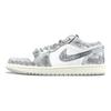 Jordan Air Jordan 1 Abrasion Resistant Abrasion Resistant Low Top Skateboard Shoes Unisex Gray White FQ7687-300(Team1108-)