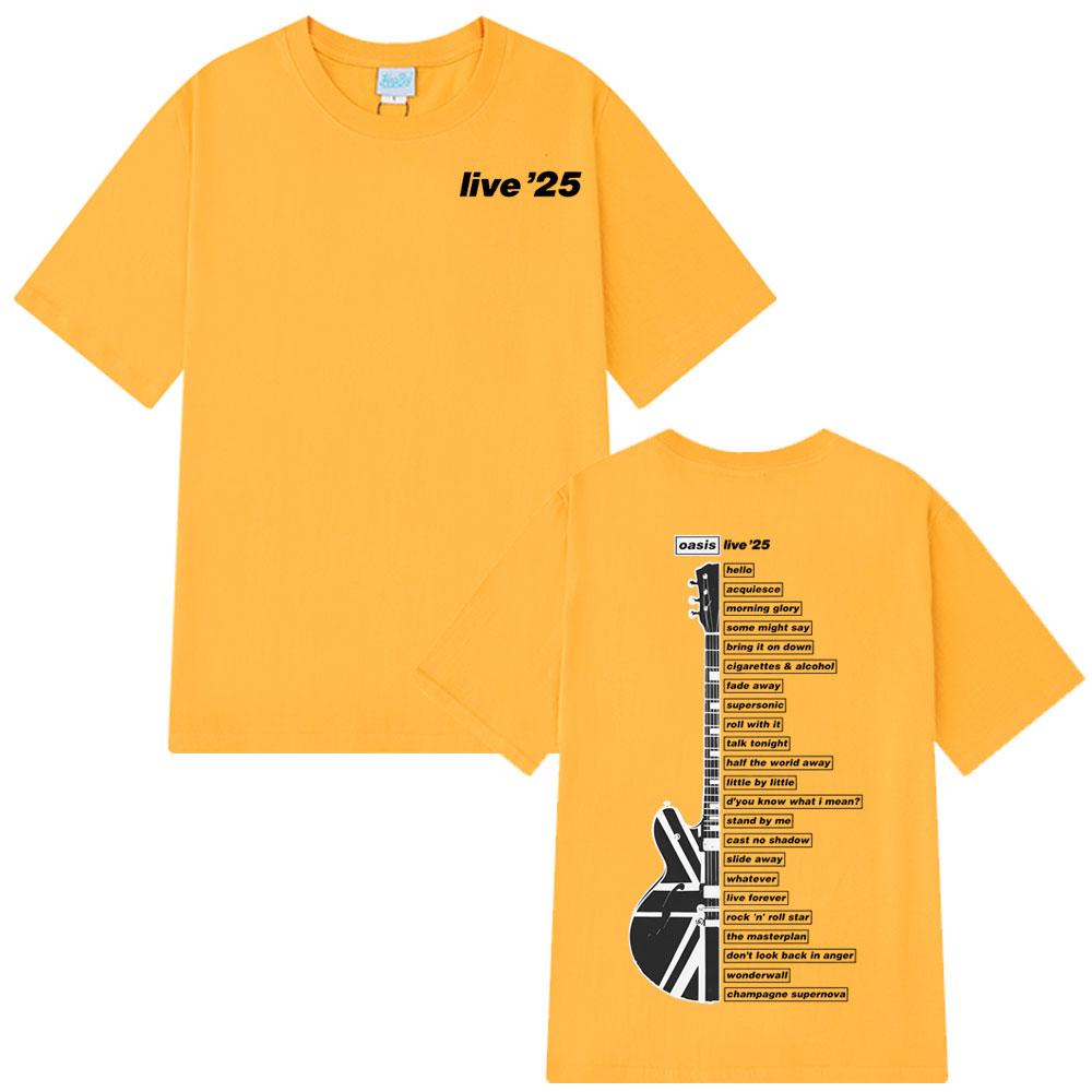 ZheXiong TEE Oasis Live &rsquo;25 Wembley Tour T-shirt Fan Merchandise Zomer Top Heren Oversized Hip-hop Mode T-shirts Hoge Kwaliteit Casual Heren T-shirts 3XL