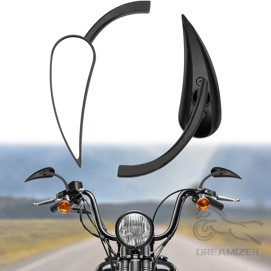 2PCS černá motocyklová zadní zpětná zrcátka pro motocykl Harley Cruiser Bobber Chopper Dyna Softail