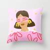 Pink Pattern Pillowcase Office Living Room Home Pillowcase Car Ornaments