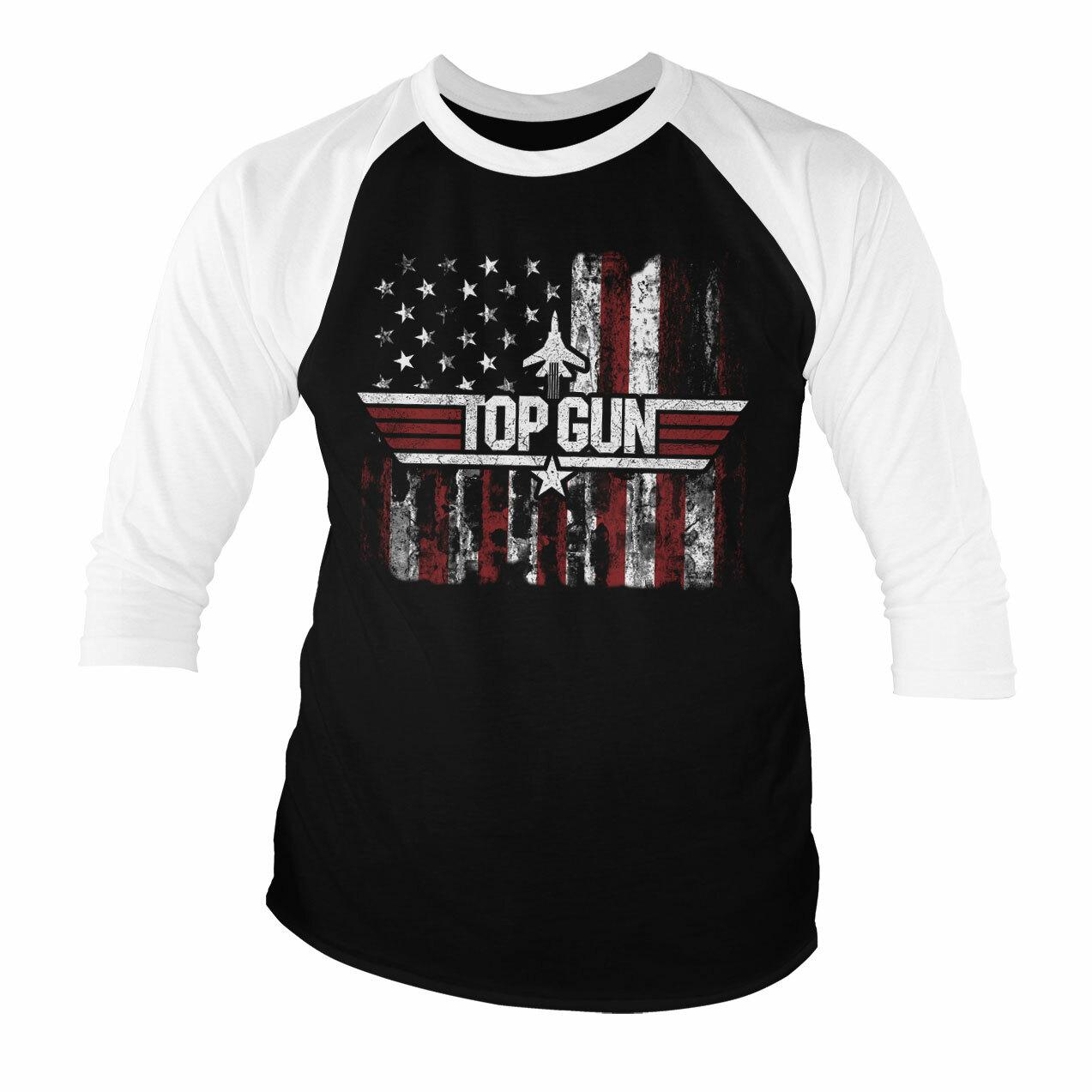 T-Shirt Ufficialmente Licenziata Top GUN America Manica 34 Taglie S-XXL S