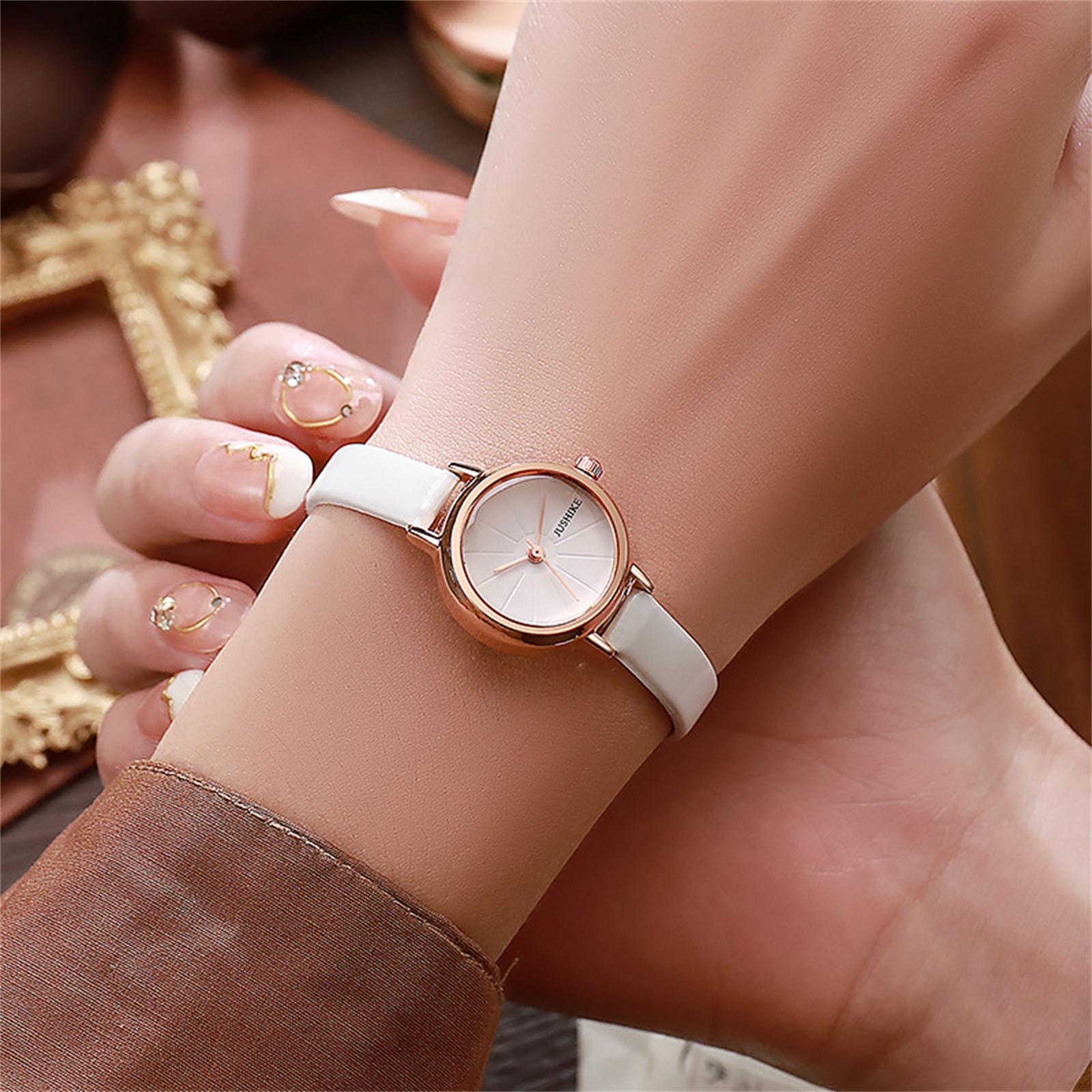 

Женские модные кожаные часы One Size белый