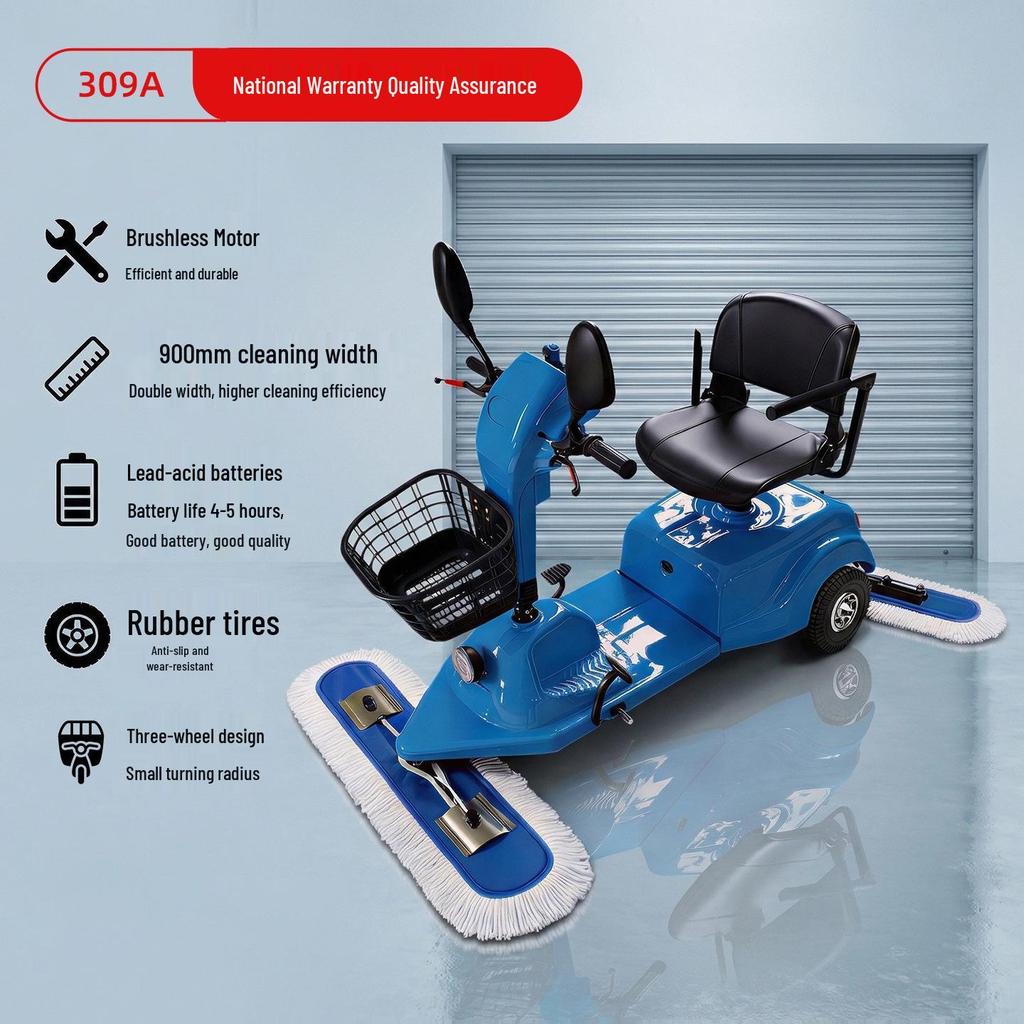 Electric Ride-On Floor Scrubber for Malls, Airports, Hospitals, and Workshops