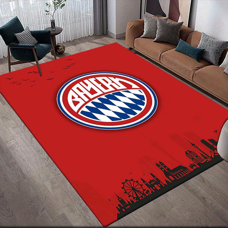 FCB Flanell Bedruckter Teppich, Heimsofa-Dekoration für Wohnzimmer & Schlafzimmer, Rutschfeste Spiel-Flanell-Bodenmatte für Spielzimmer