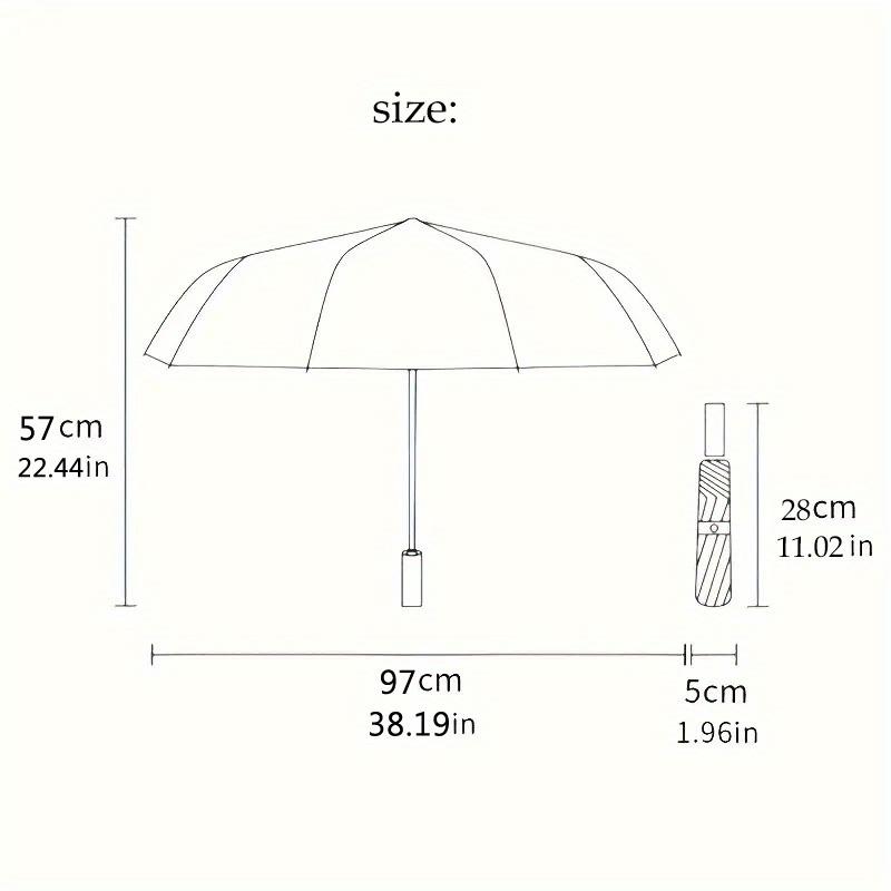 Creative Minimalist Logo Sun Umbrella,Automatic Folding Rain & Shine Dual-Use Outdoor Portable Printed Parasol - Durably Sturdy TA039