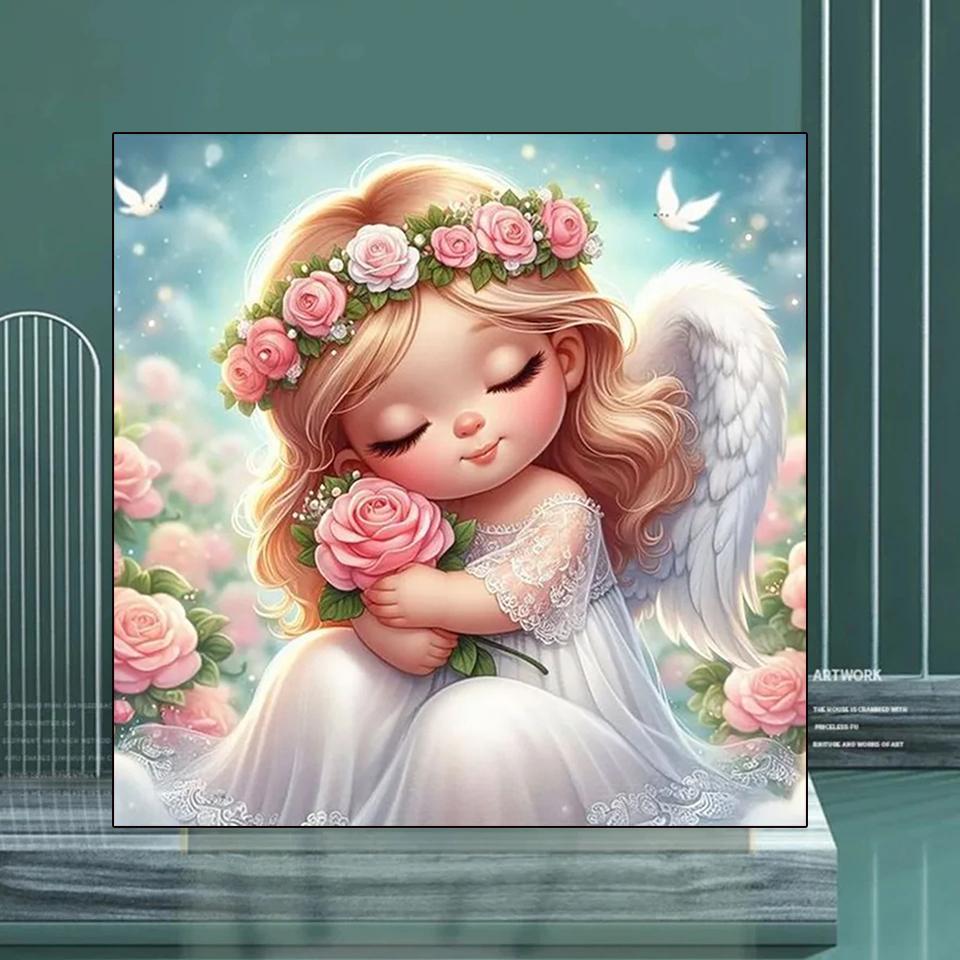 5D DIY Diamond Painting Girl Full Round Square Diamond Fairy Set Home Decoration Arts and Crafts Home Decoration Gift