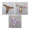3 Pcs Leopard G String Womens Printed Thongs Ice Silk Seamless One Piece Ladies Sexy G-string Underwear Plus Size