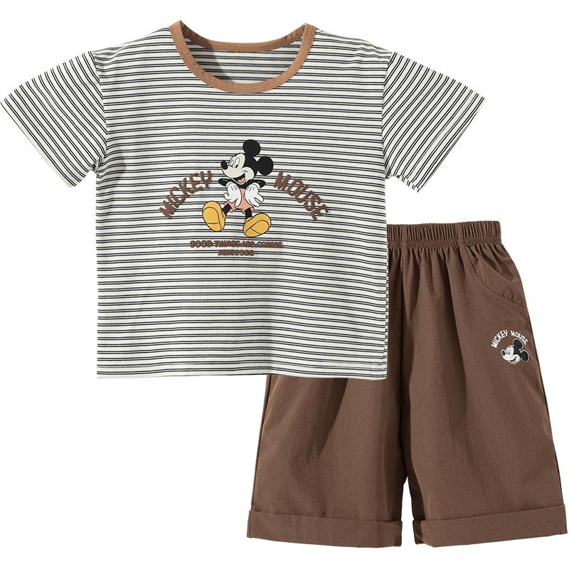 Disney Mickey Striped Summer Boys' T-Shirt & Shorts Set