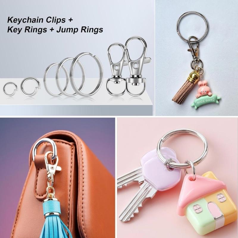 523PCS Keychain Making Kit Alloy Components for DIY Jewelry Crafts Personalized Accessories Projects