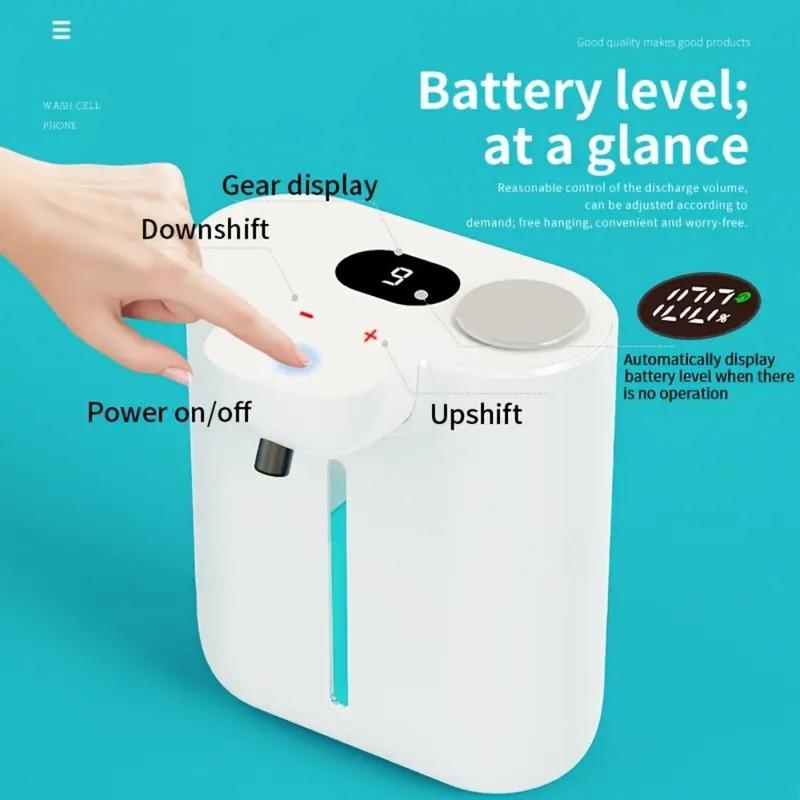 500ML HD Display 9 Levels Adjustable Automatic Smart Sense Soap Dispenser IPX5 Waterproof Rechargeable Hand Dish Washing Machine