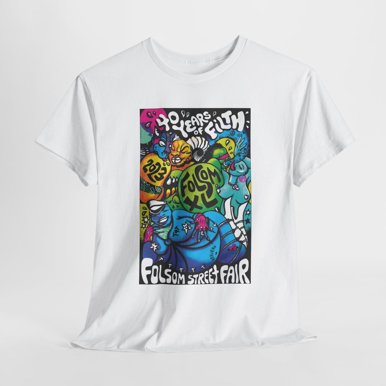 40th Folsom Street Fair 2023 Unisex Heavy Cotton T-Shirt Mens Womens Tees Top Tee Graphic T-Shirt Mens Womens Tees Top Tee, Festival Shirt M