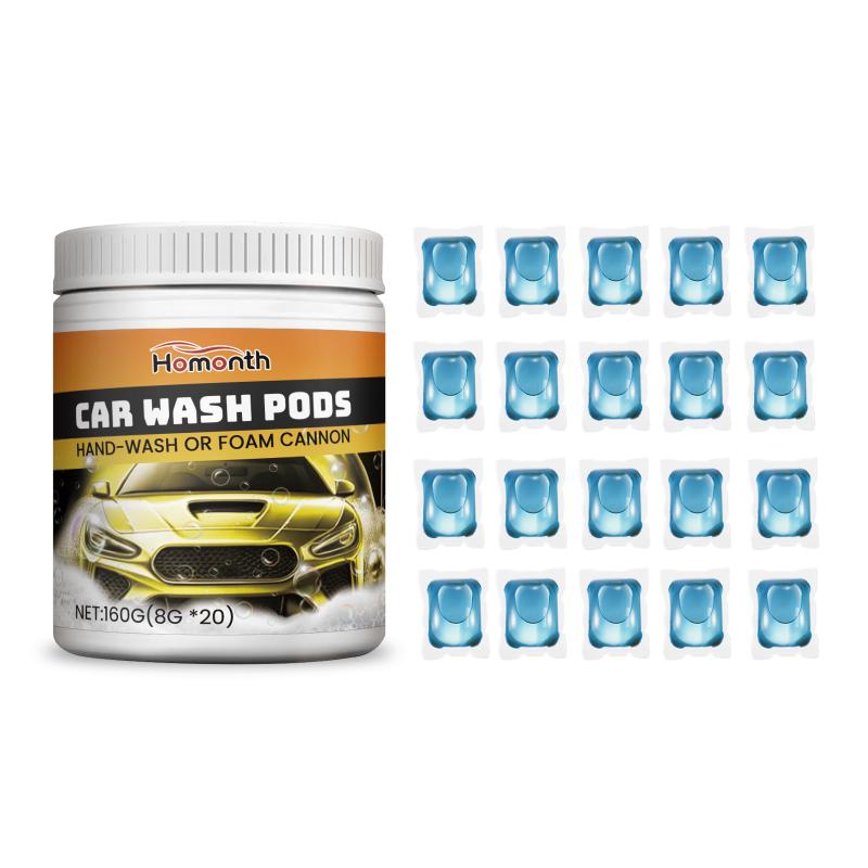 Car Wash Pods 160g Super Concentrate Fast Dissolving Rich Foam Paint Protection and Deep Cleansing for Car Wash Garages