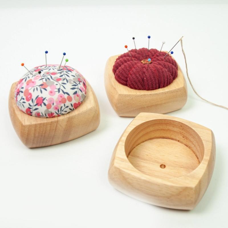 Kissen mit Holzsockel für Nadeln, Nadelhalter-Basis für Patchwork, Nadelhalter, Organizer-Basis für Näh-Anfänger und Enthusiasten
