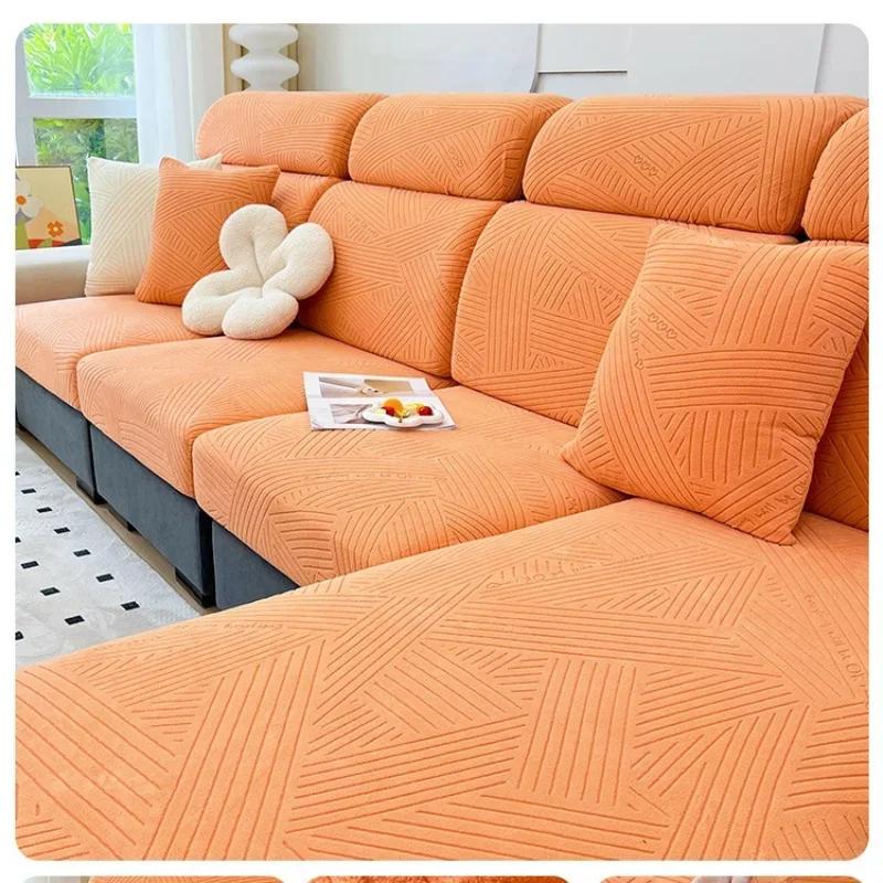 1Pc Elastic Sofa Cover Adjustable Sofa Cover Seat Cushion Energy Slipcover L-Shaped Corner Couch Cover Slipcover 1/2/3/4 Seater