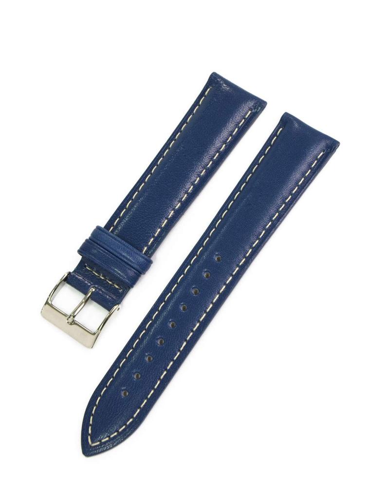 CASSIS MARSEILLE Calfskin Watch Strap with Waterproof Dark Includes Replacement U1018210064020M Backing, 20mm, Blue, Tool,