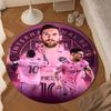Messi's Pink  Round Mat, Anti-slip Circle Carpet Chair Rug For livingroom,Bedroom, Doormat Home Decor Gift Christmas Gifts