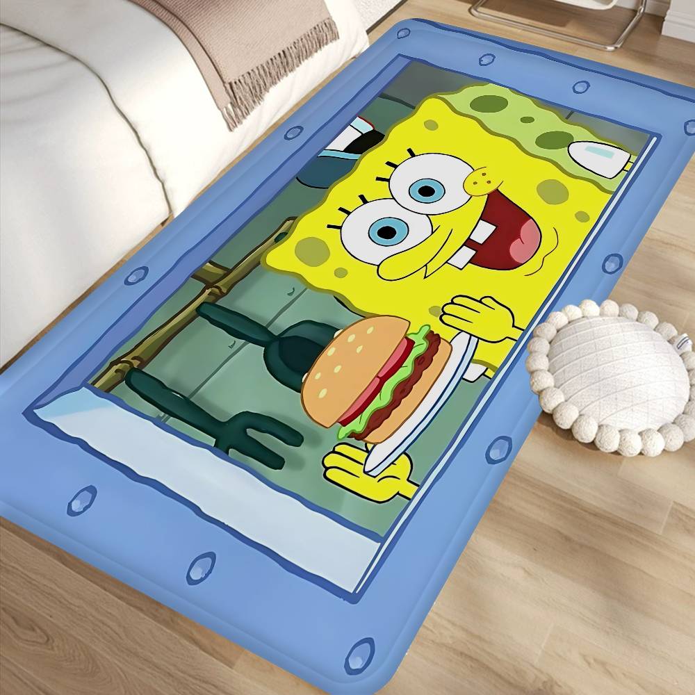 Cartoon S-Sponge-B-Bob Kitchen Mat Kids Room Bedroom Decoration Balcony Anti-Slip Doormat Living Room Alfombra