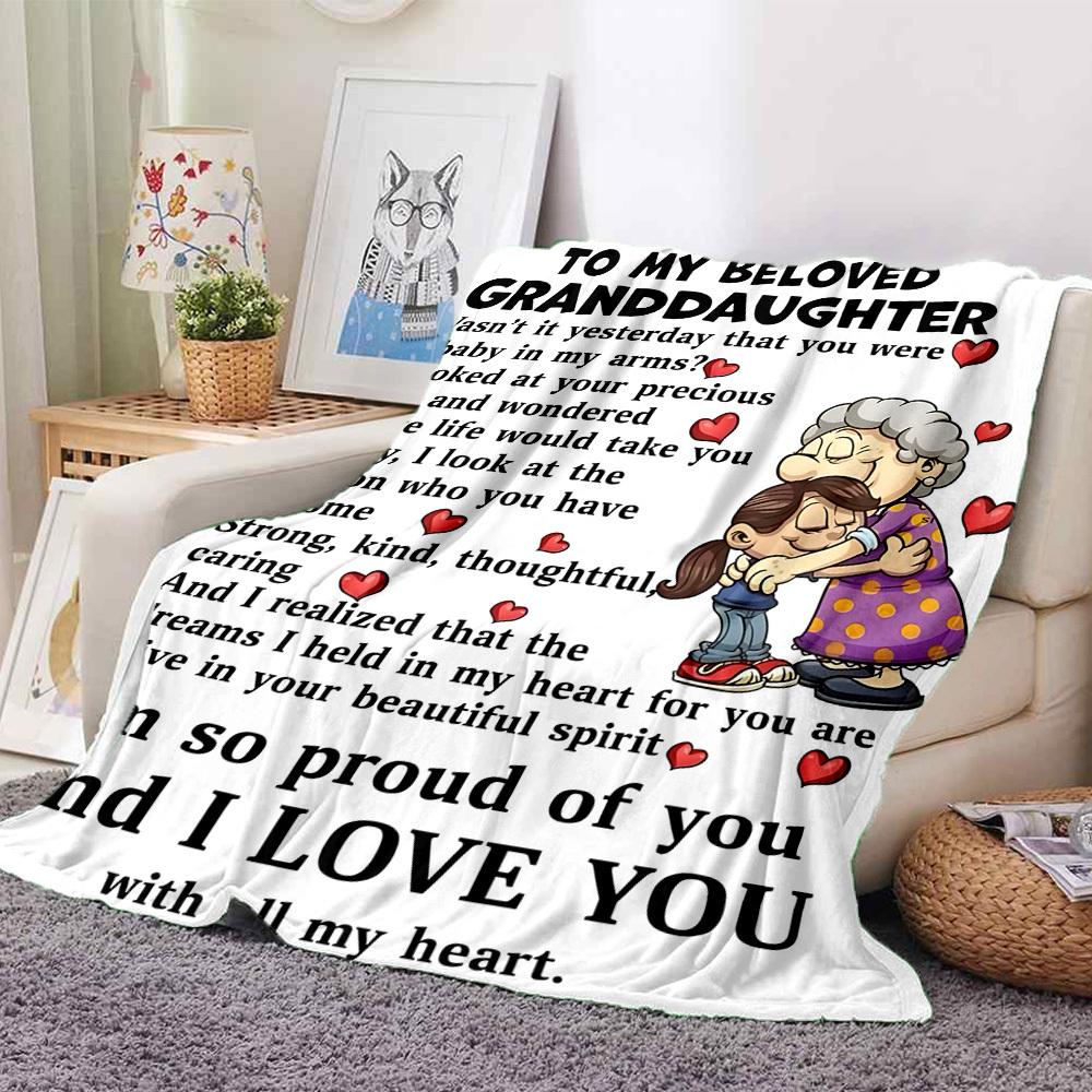 1PC To Granddaughter Gifts Blanket, Throw For Sofa, Bed, Travel, Printing Blanket With Soft And Warm Fabric yy250918199